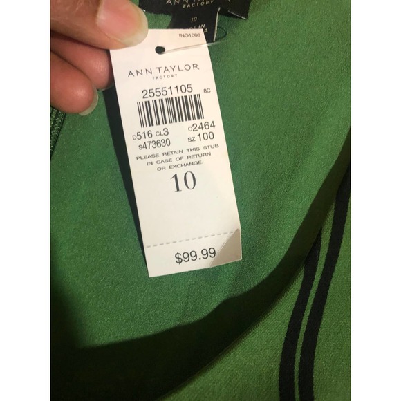 Ann Taylor Dress A-Line Green Sleeveless Size 10 - Picture 6 of 6
